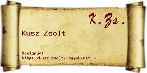 Kusz Zsolt névjegykártya